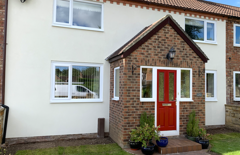 Rendering job in Neasham Village near Darlington, Co Durham.