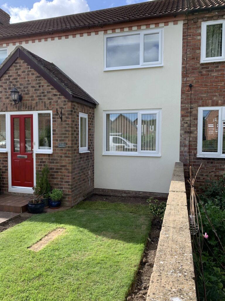 Rendering job in Neasham Village near Darlington, Co Durham.