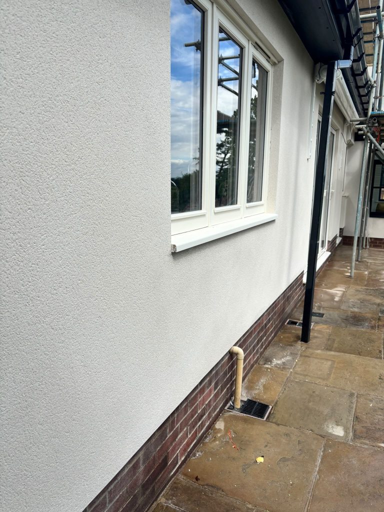 Monocouche render finish on a residential property in Hurworth by EA Render Systems